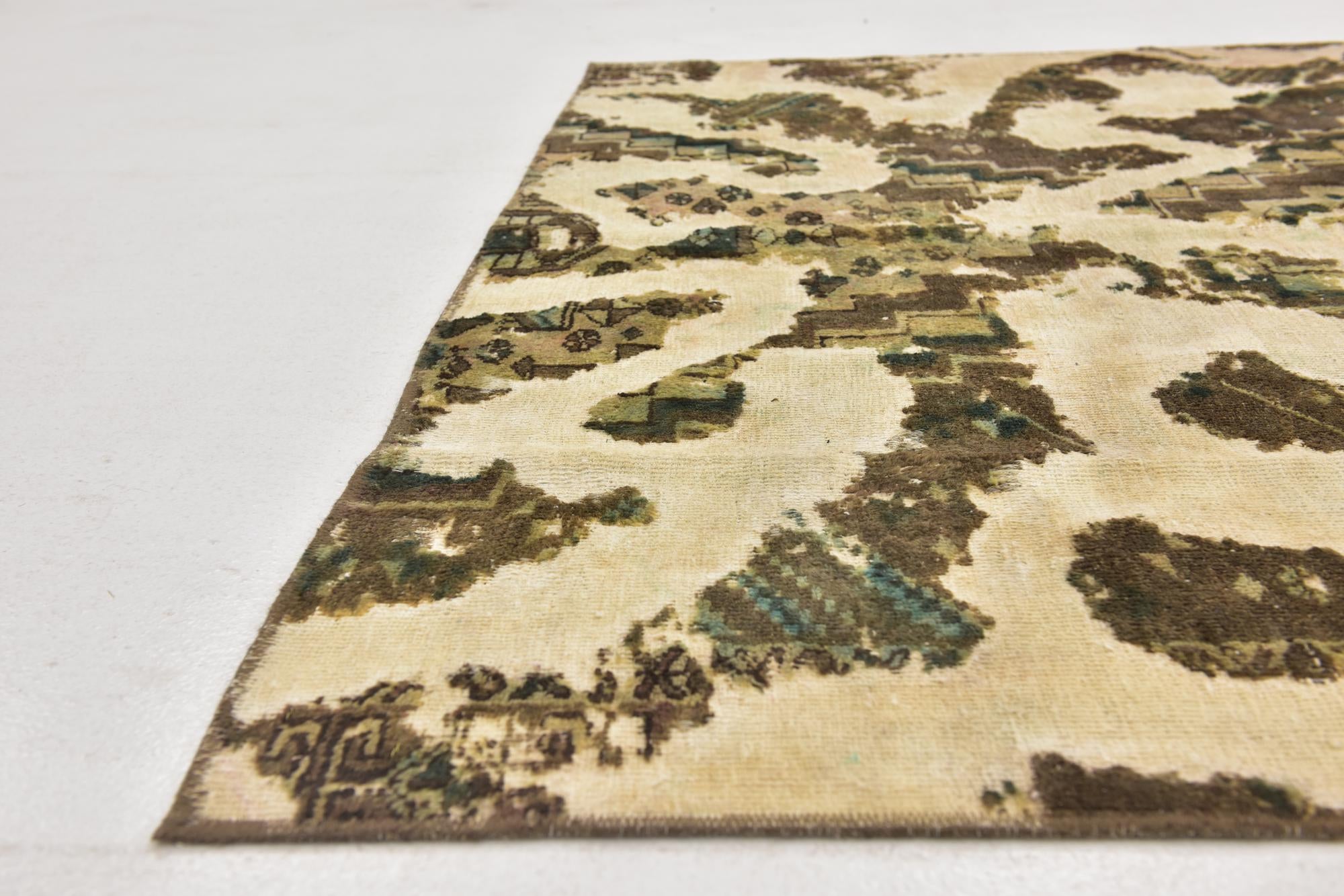 185cm x 185cm anudado a mano Ultra Vintage Alfombra Persa Lana Cuadrado