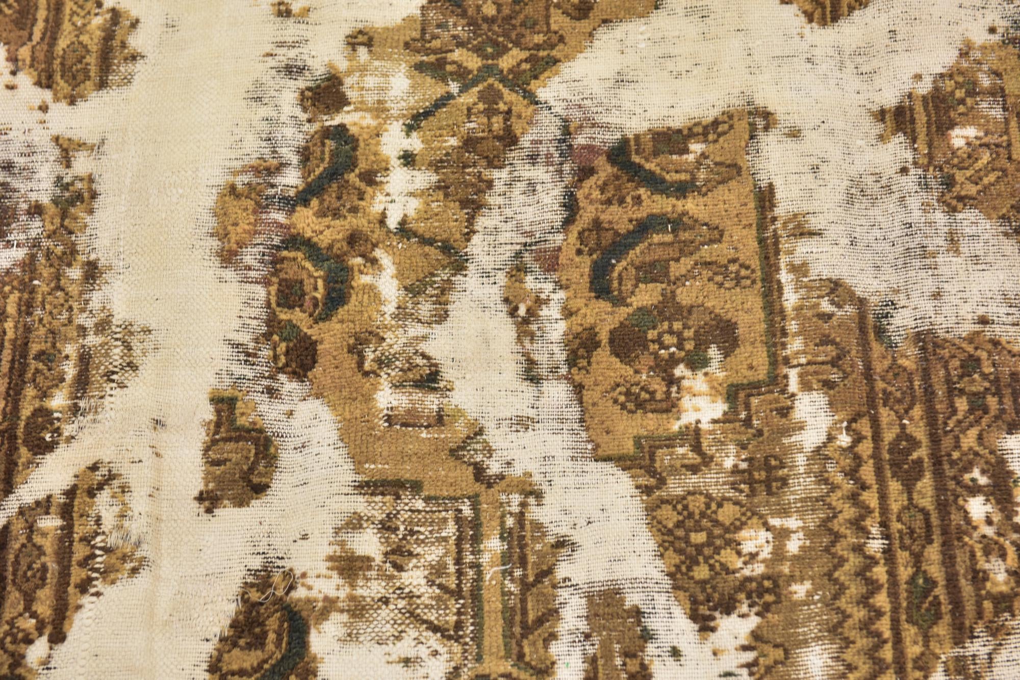 3' 4 x 3' 5 Hand Knotted Ultra Vintage Persian Wool Square Rug