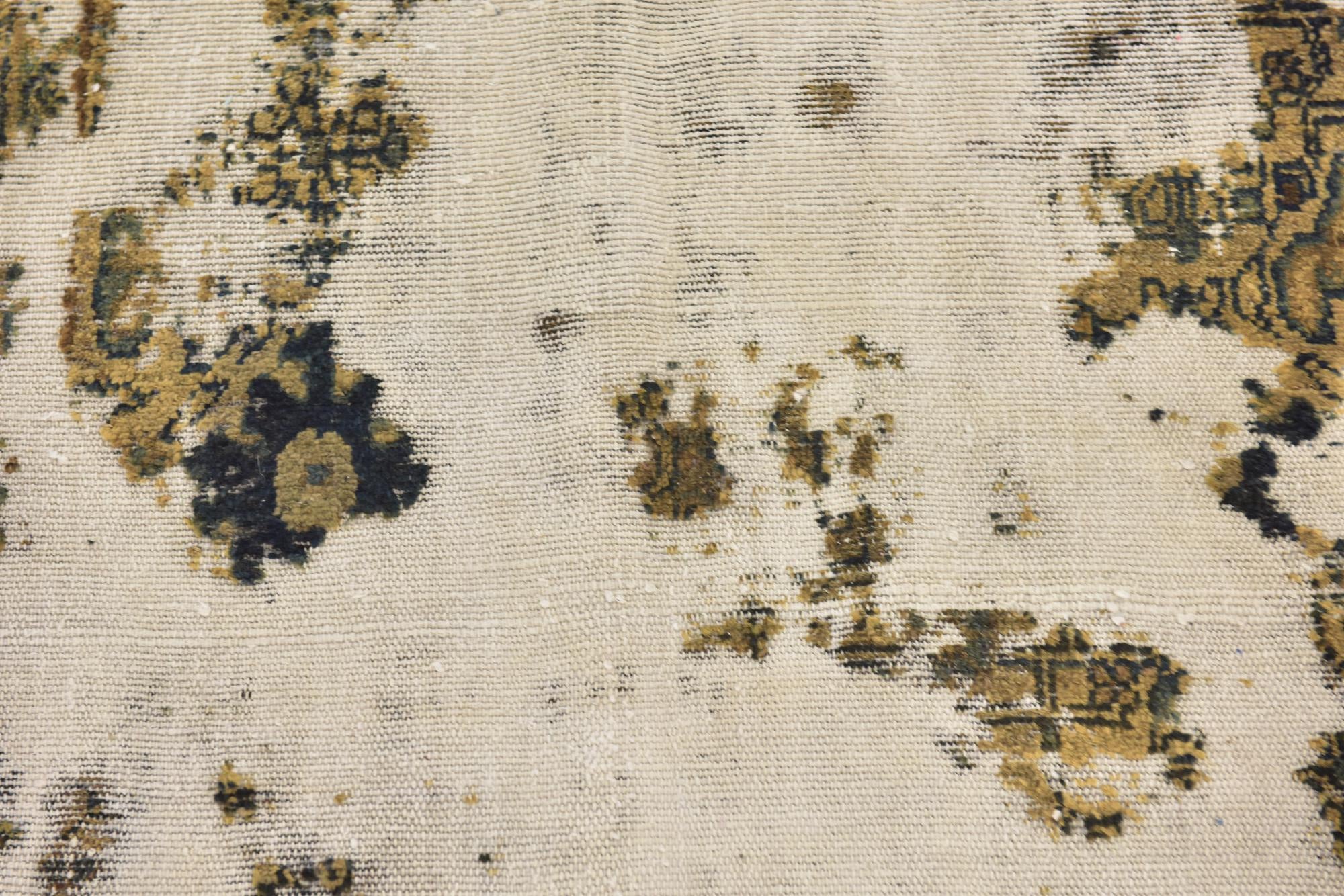 3' x 3' 9 Hand Knotted Ultra Vintage Persian Wool Square Rug