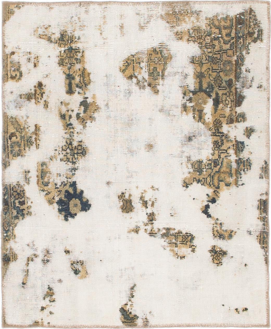 3' x 3' 9 Hand Knotted Ultra Vintage Persian Wool Square Rug