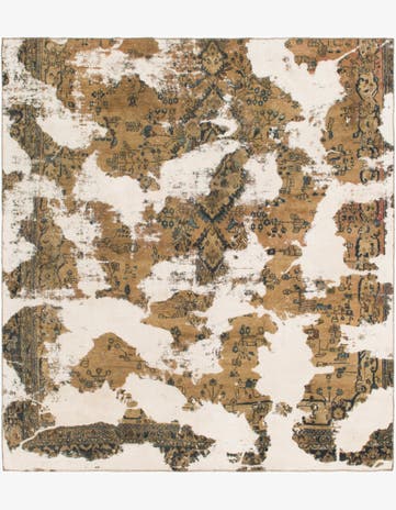 8' 10 x 9' 10 Hand Knotted Ultra Vintage Persian Wool Square Rug