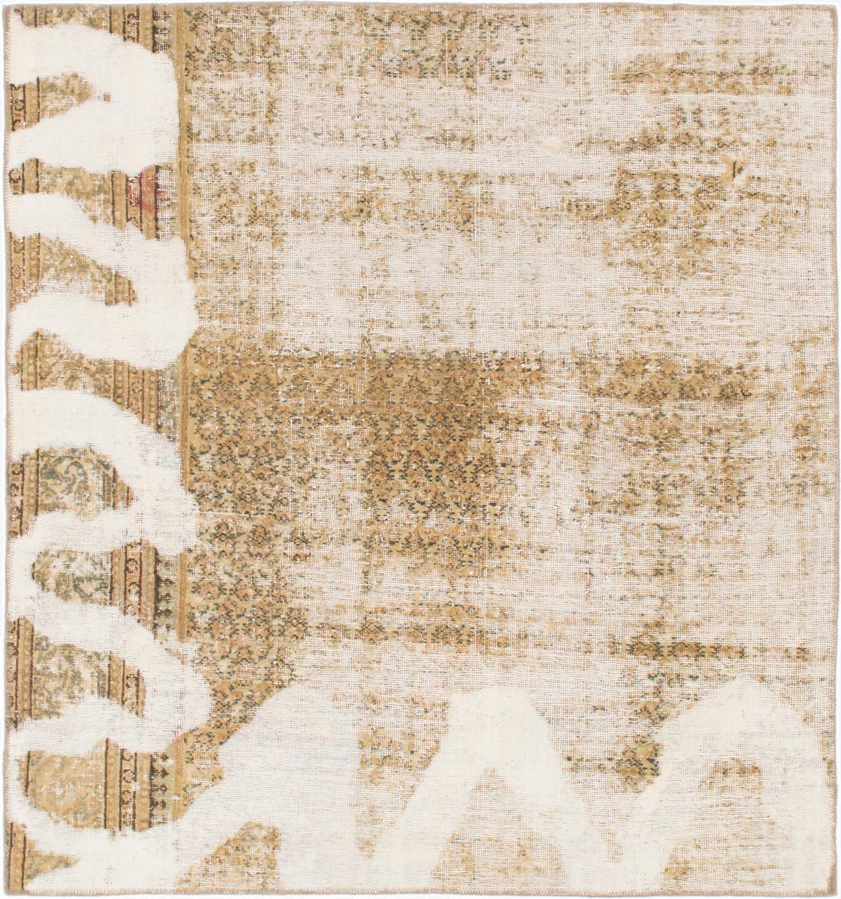 5' x 5' 4  Hand Knotted Ultra Vintage Persian Wool Square Rug