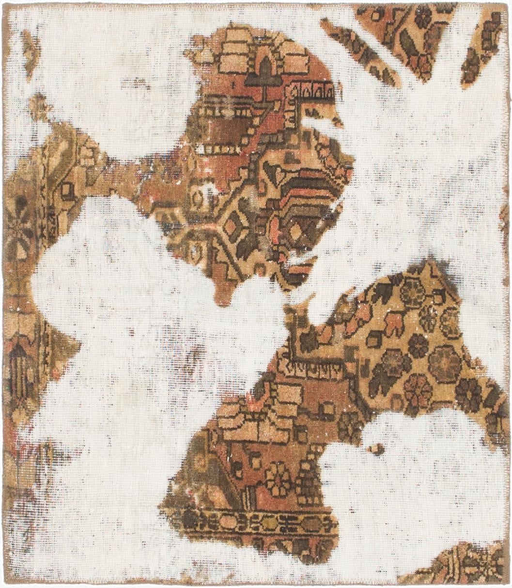 3' x 3' 7  Hand Knotted Ultra Vintage Persian Wool Square Rug