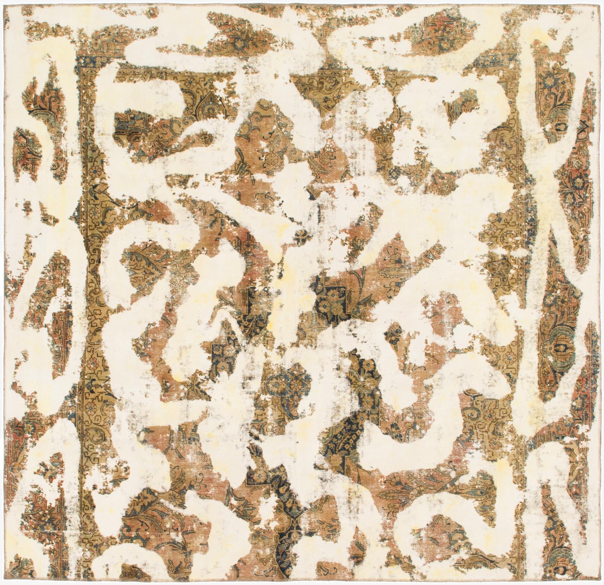 9' 5 x 9' 10  Hand Knotted Ultra Vintage Persian Wool Square Rug