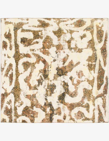 9' 5 x 9' 10 Hand Knotted Ultra Vintage Persian Wool Square Rug