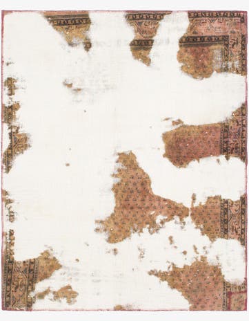 4' 2 x 5' 2 Hand Knotted Ultra Vintage Persian Wool Square Rug