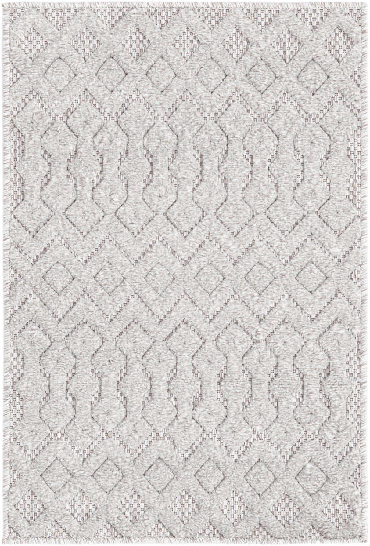2' x 3' Creed · Geometric lattice Outdoor Rug, gray