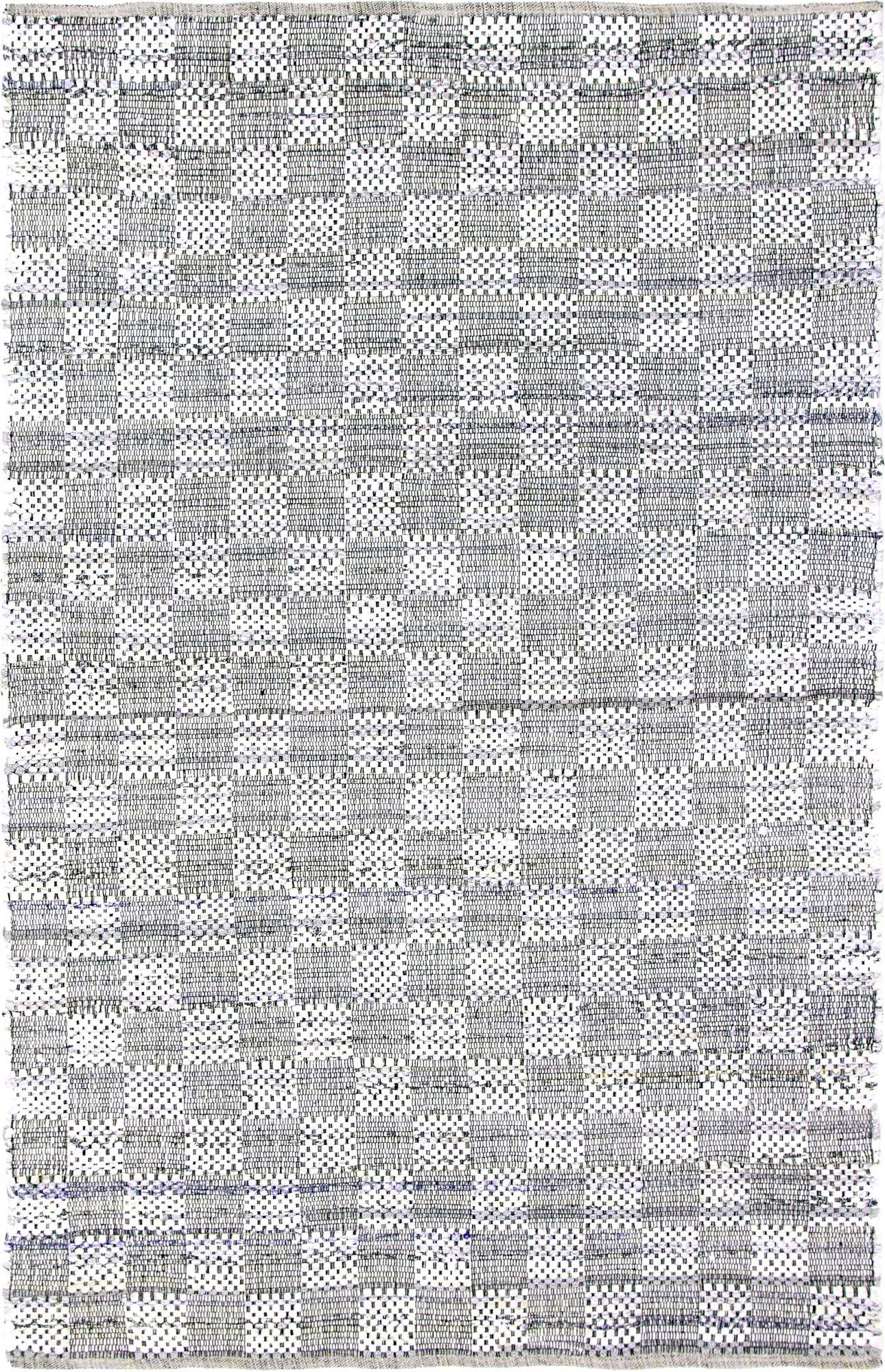 Crofton · Checkered Chindi Rug, white