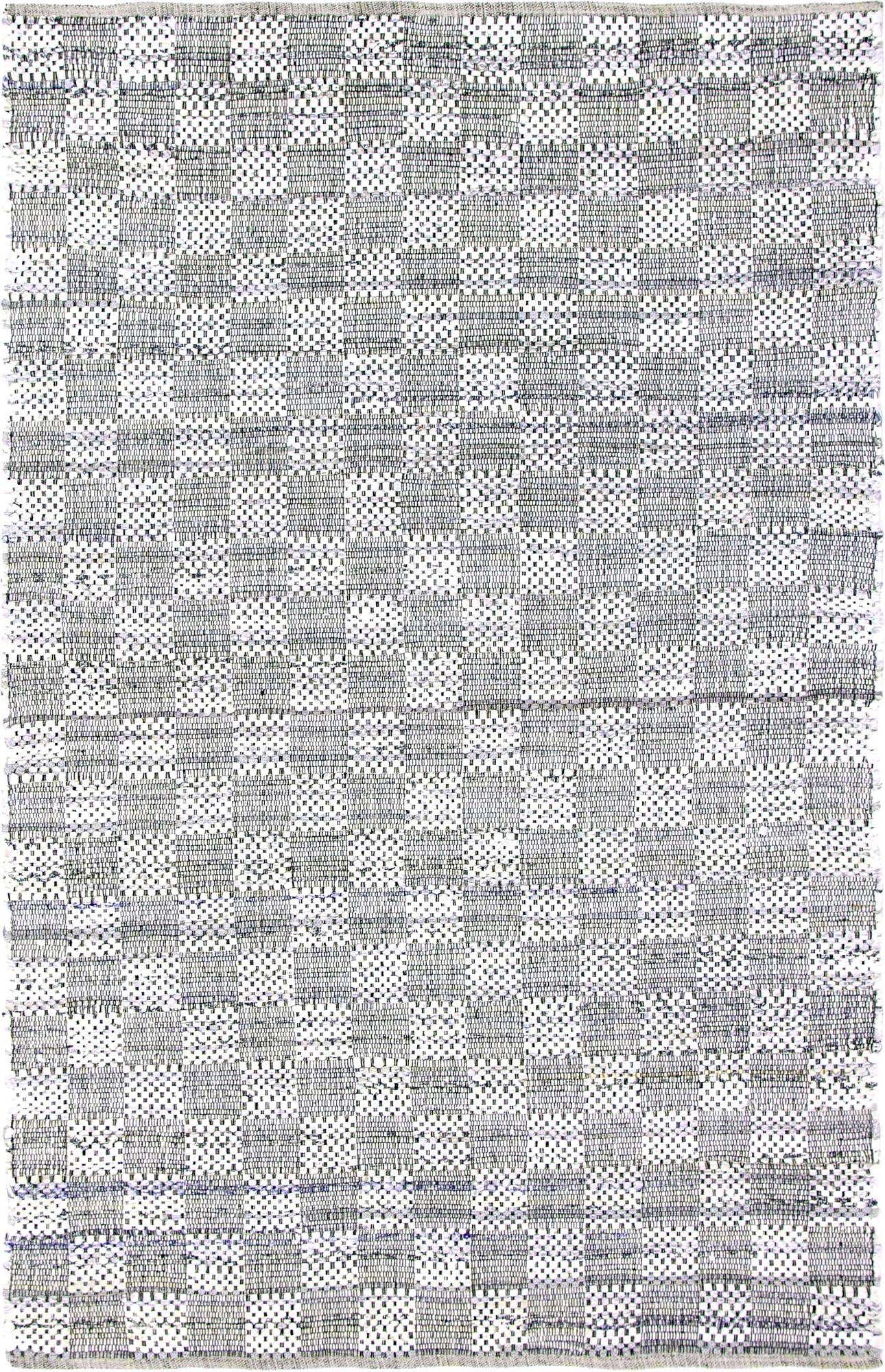 6' 1 x 9' Crofton · Checkered Chindi Rug, white