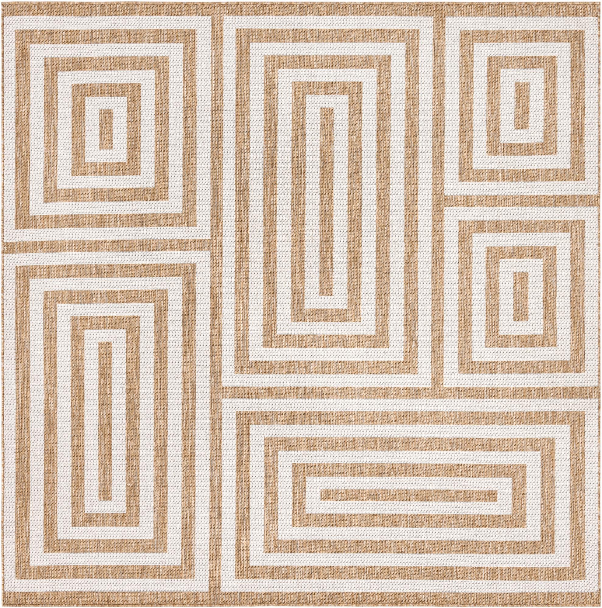 Cumberland · Geometric Outdoor Rug, taupe and ivory