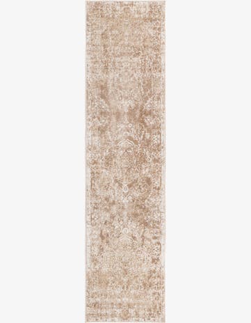 Curlew · Distressed medallion rug, beige and ivory