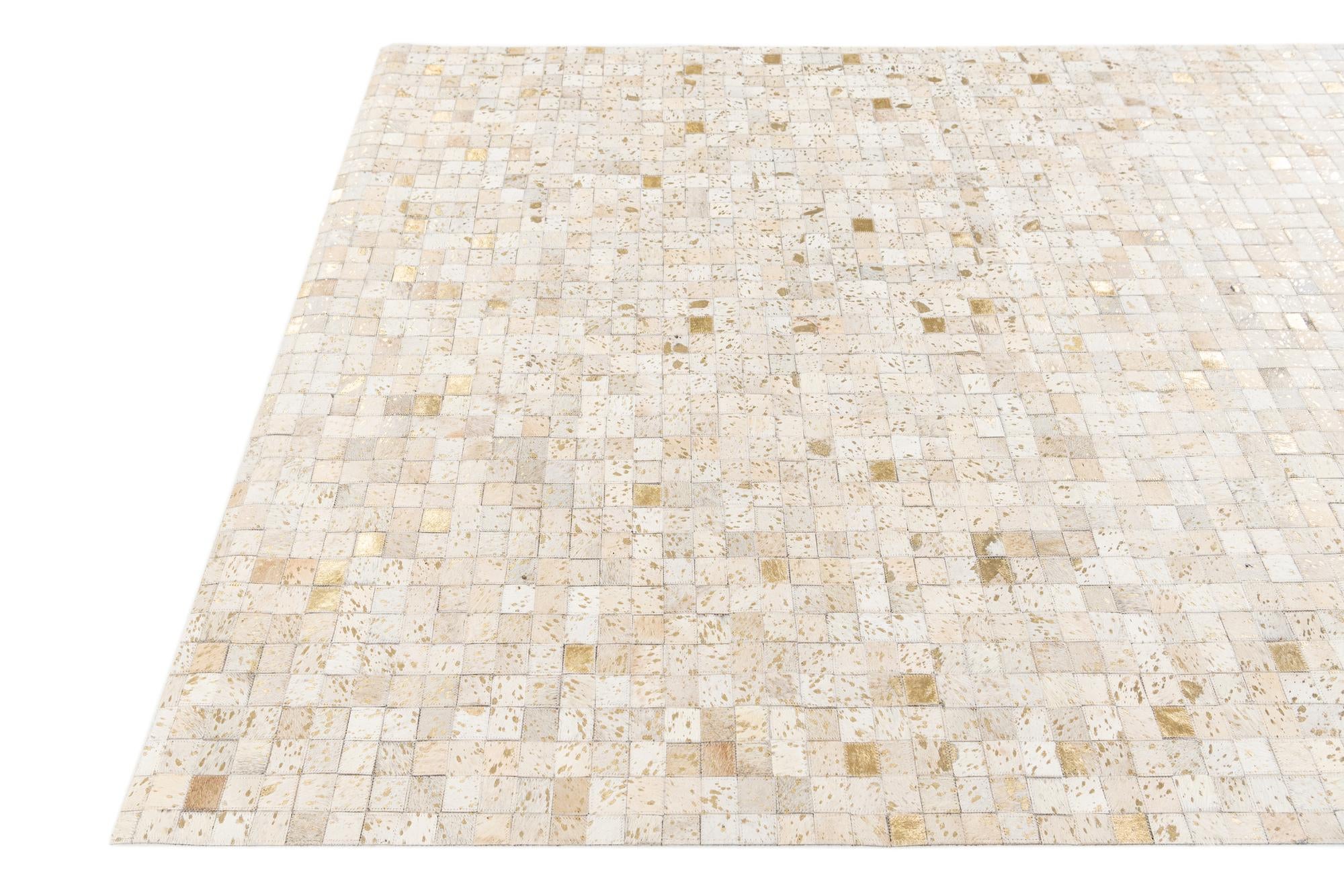 5' 2 x 7' 6 Cowhide Stocks Rug