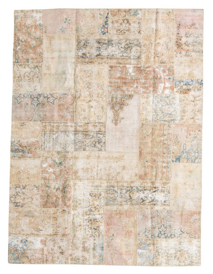 Detail image of 6' 8 x 10' 3 Hand Knotted Ultra Vintage Persian Wool Rug
