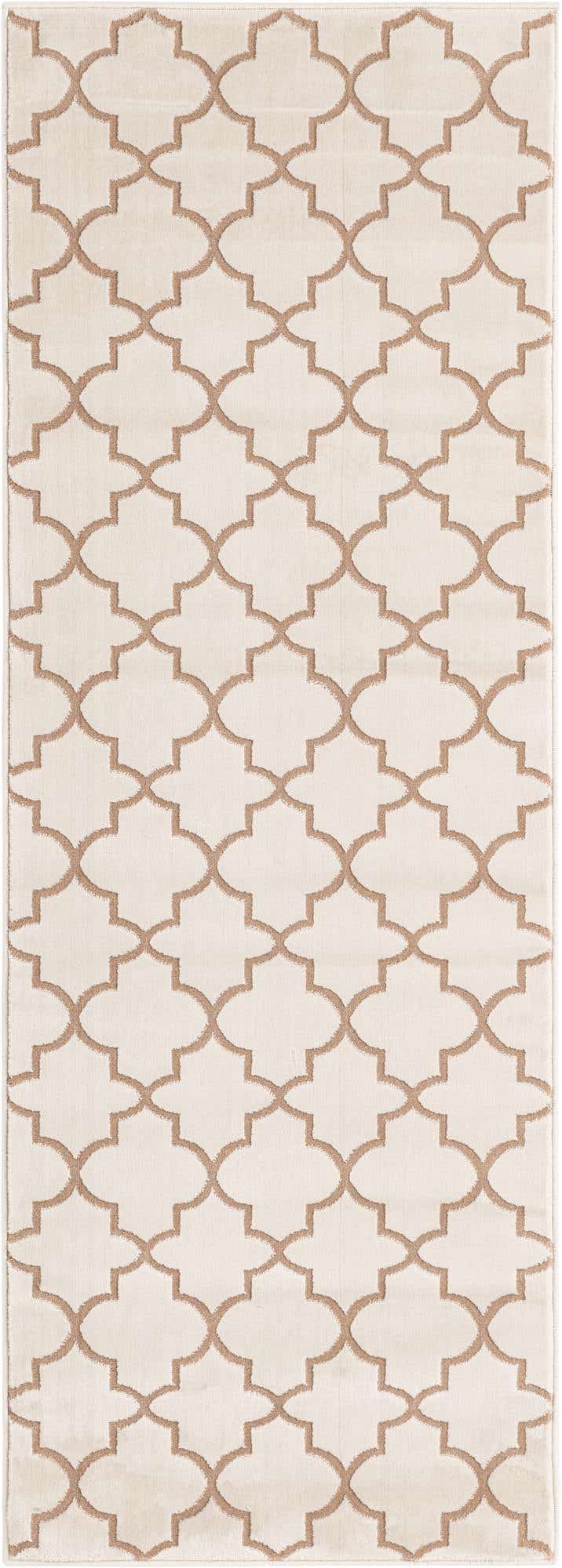 2' 2 x 6' Dallimore · Lattice rug, white and beige
