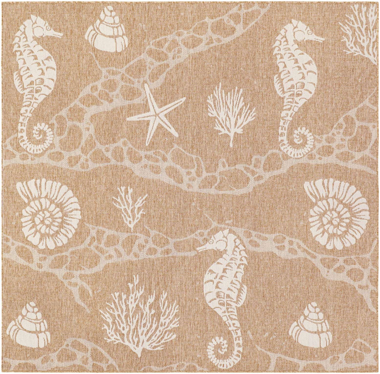 7' 10 x 7' 10 Daly · Pictoral Outdoor Rug, taupe