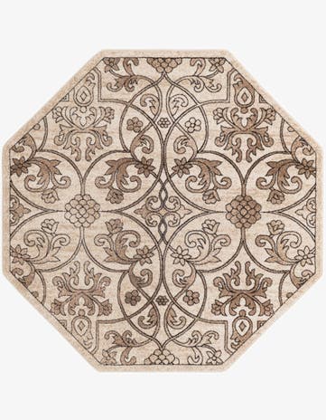 Dark Beige Himalaya Octagon Rug