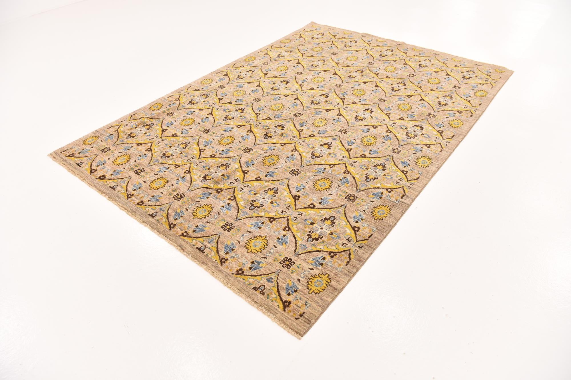 6' x 8' 8 Hand Knotted Ikat Oriental Rug