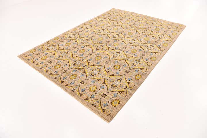 6' x 8' 8 Hand Knotted Ikat Oriental Rug