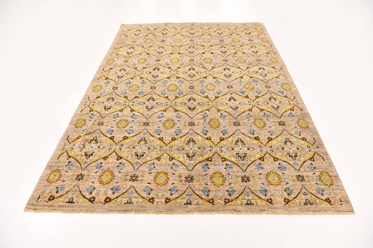 Detail image of 6' x 8' 8 Hand Knotted Ikat Oriental Rug