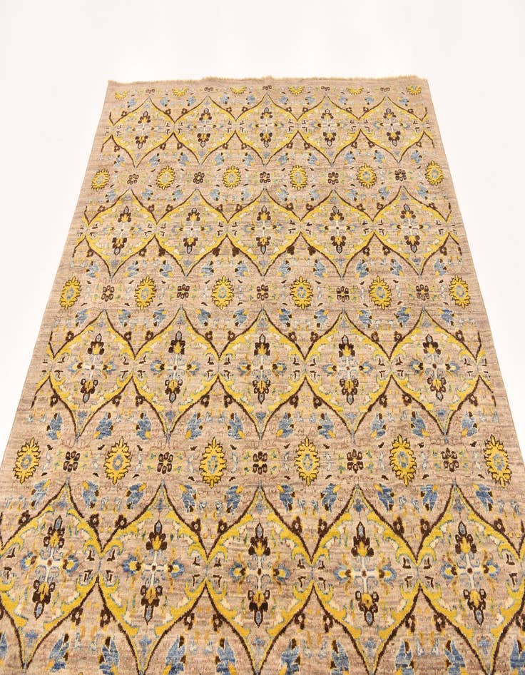 Detail image of 6' x 8' 8 Hand Knotted Ikat Oriental Rug