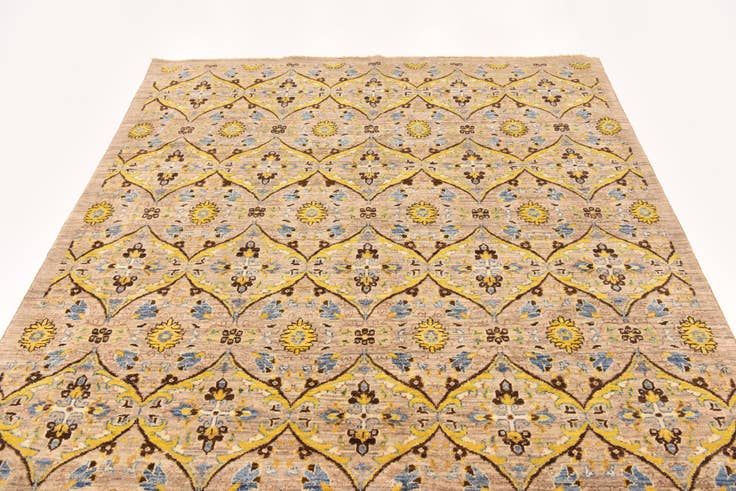 Detail image of 6' x 8' 8 Hand Knotted Ikat Oriental Rug