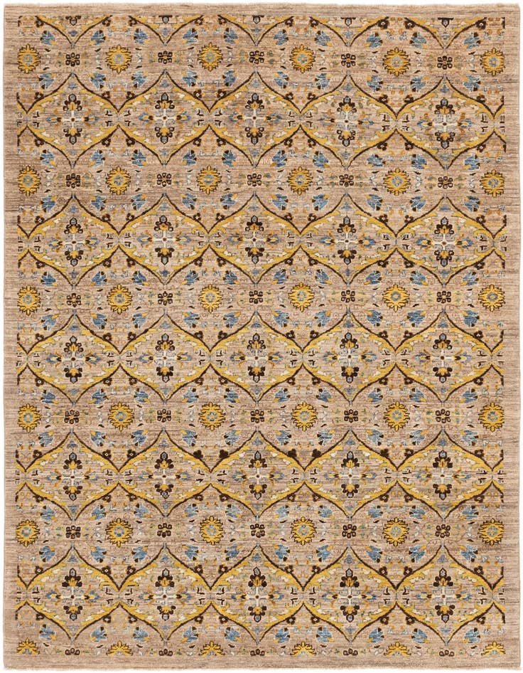 Detail image of 6' x 8' 8 Hand Knotted Ikat Oriental Rug