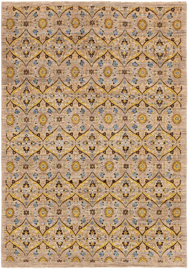 Detail image of 6' x 8' 8 Hand Knotted Ikat Oriental Rug