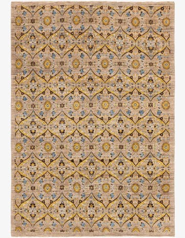 6' x 8' 8 Hand Knotted Ikat Oriental Rug