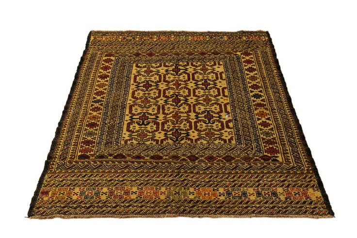 Detail image of 4' 4 x 6' 7 Hand Woven Kilim Afghan Wool Rug