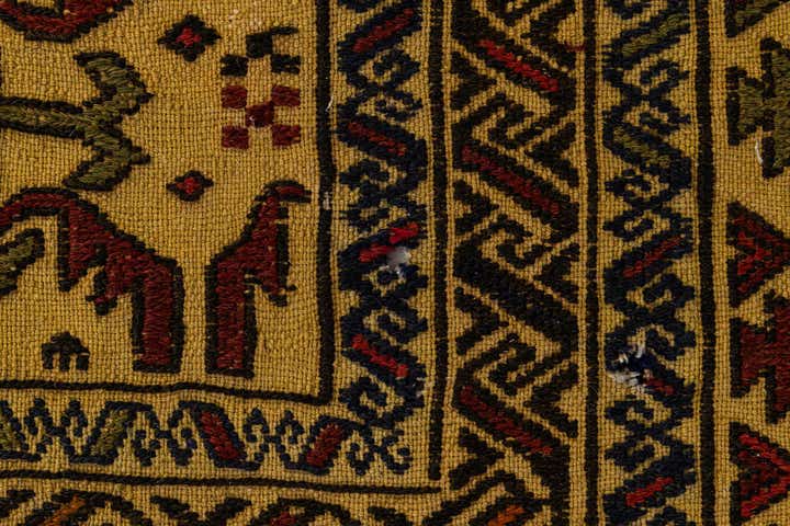 4' 4 x 6' 7 Hand Woven Kilim Afghan Wool Rug