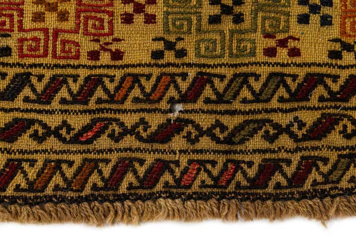 4' 4 x 6' 7 Hand Woven Kilim Afghan Wool Rug