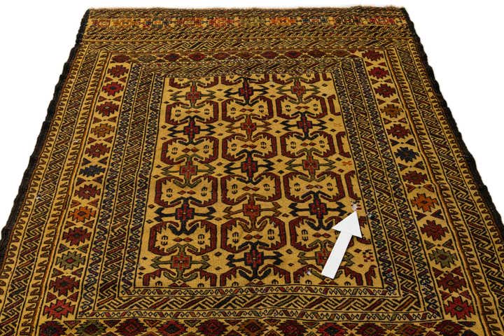4' 4 x 6' 7 Hand Woven Kilim Afghan Wool Rug