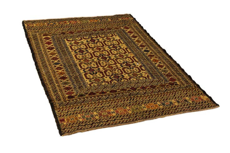 Detail image of 4' 4 x 6' 7 Hand Woven Kilim Afghan Wool Rug