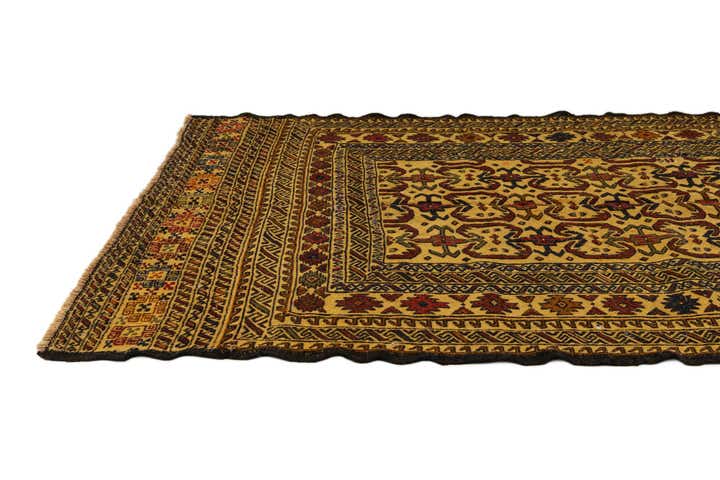 4' 4 x 6' 7 Hand Woven Kilim Afghan Wool Rug