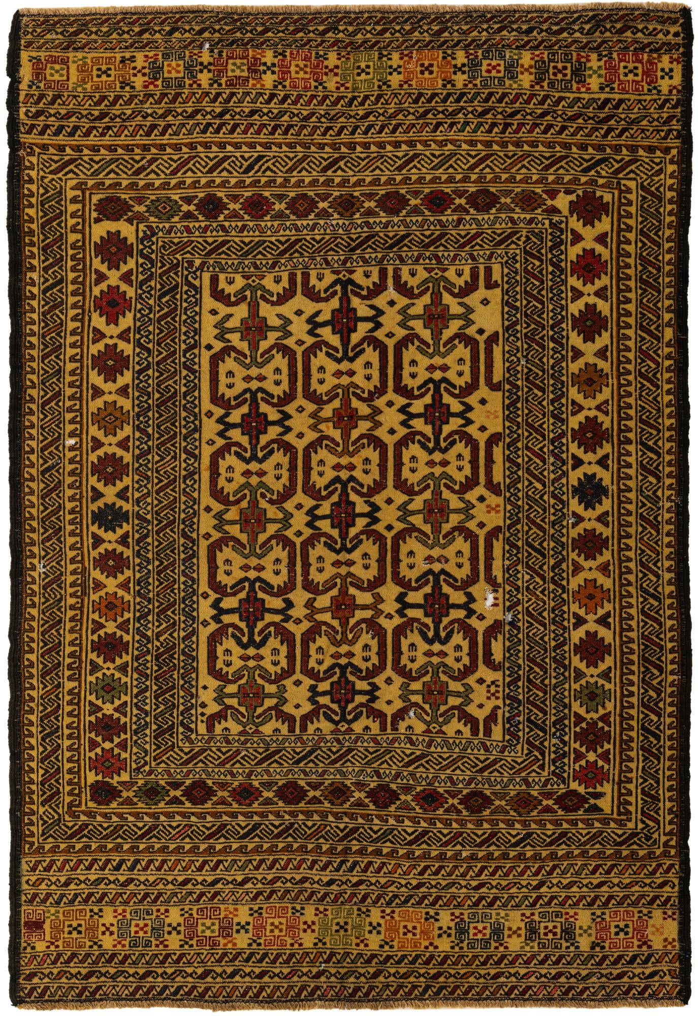 4' 4 x 6' 7 Hand Woven Kilim Afghan Wool Rug