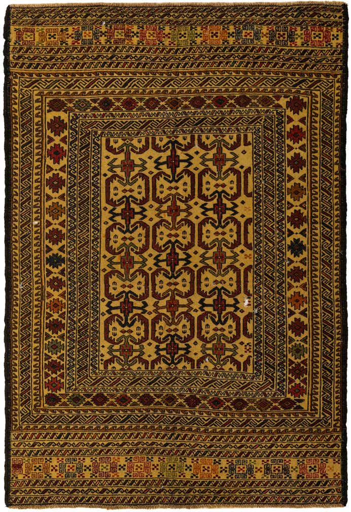 4' 4 x 6' 7 Hand Woven Kilim Afghan Wool Rug