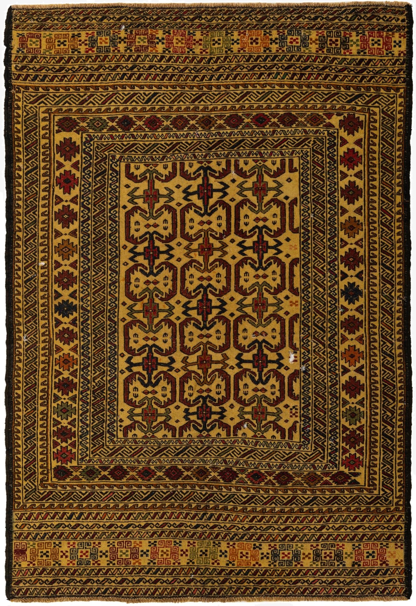 4' 4 x 6' 7  Hand Woven Kilim Afghan Wool Rug