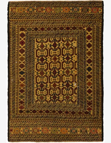 4' 4 x 6' 7 Hand Woven Kilim Afghan Wool Rug