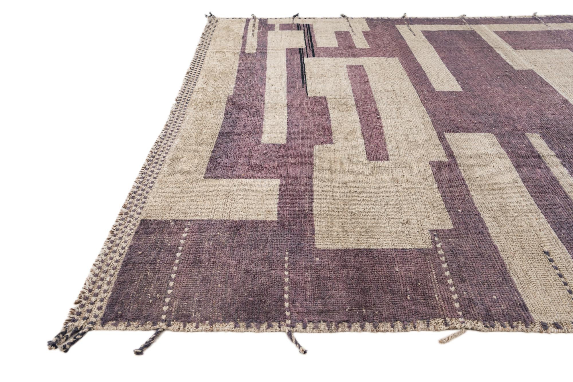 8' 1 x 9' 10 Hand Knotted Moroccan Wool Rug
