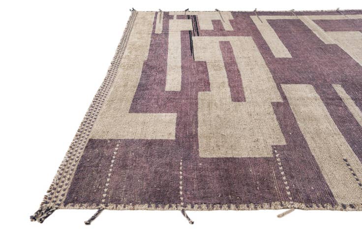 Detail image of 8' 1 x 9' 10 Hand Knotted Moroccan Wool Rug