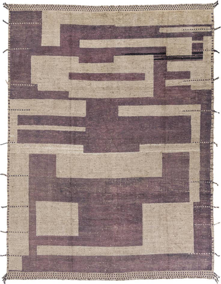 Detail image of 8' 1 x 9' 10 Hand Knotted Moroccan Wool Rug