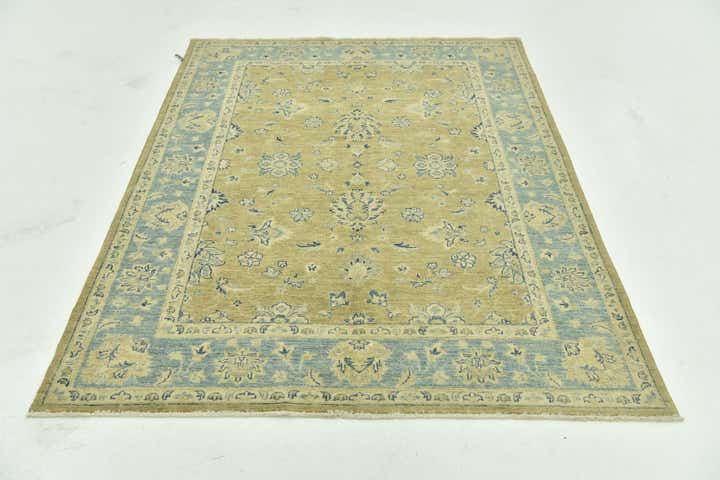 5' x 6' 5 Hand Knotted Peshawar Ziegler Rug