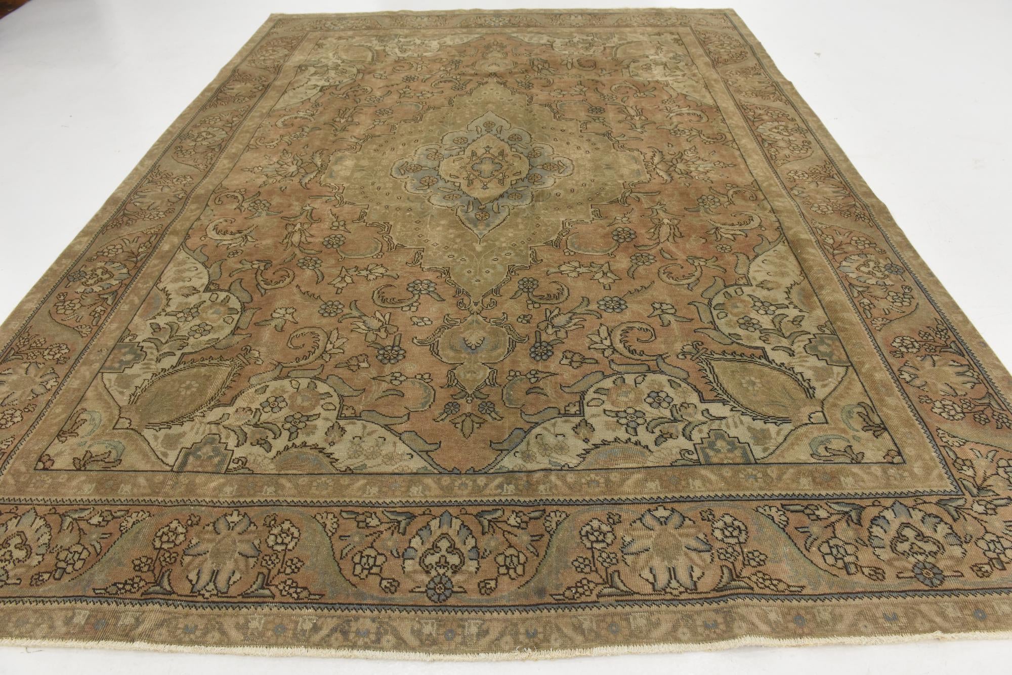 9' 4 x 12' 8 Hand Knotted Ultra Vintage Persian Wool Rug