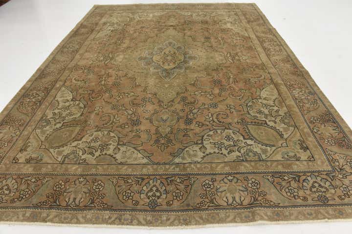 9' 4 x 12' 8 Hand Knotted Ultra Vintage Persian Wool Rug