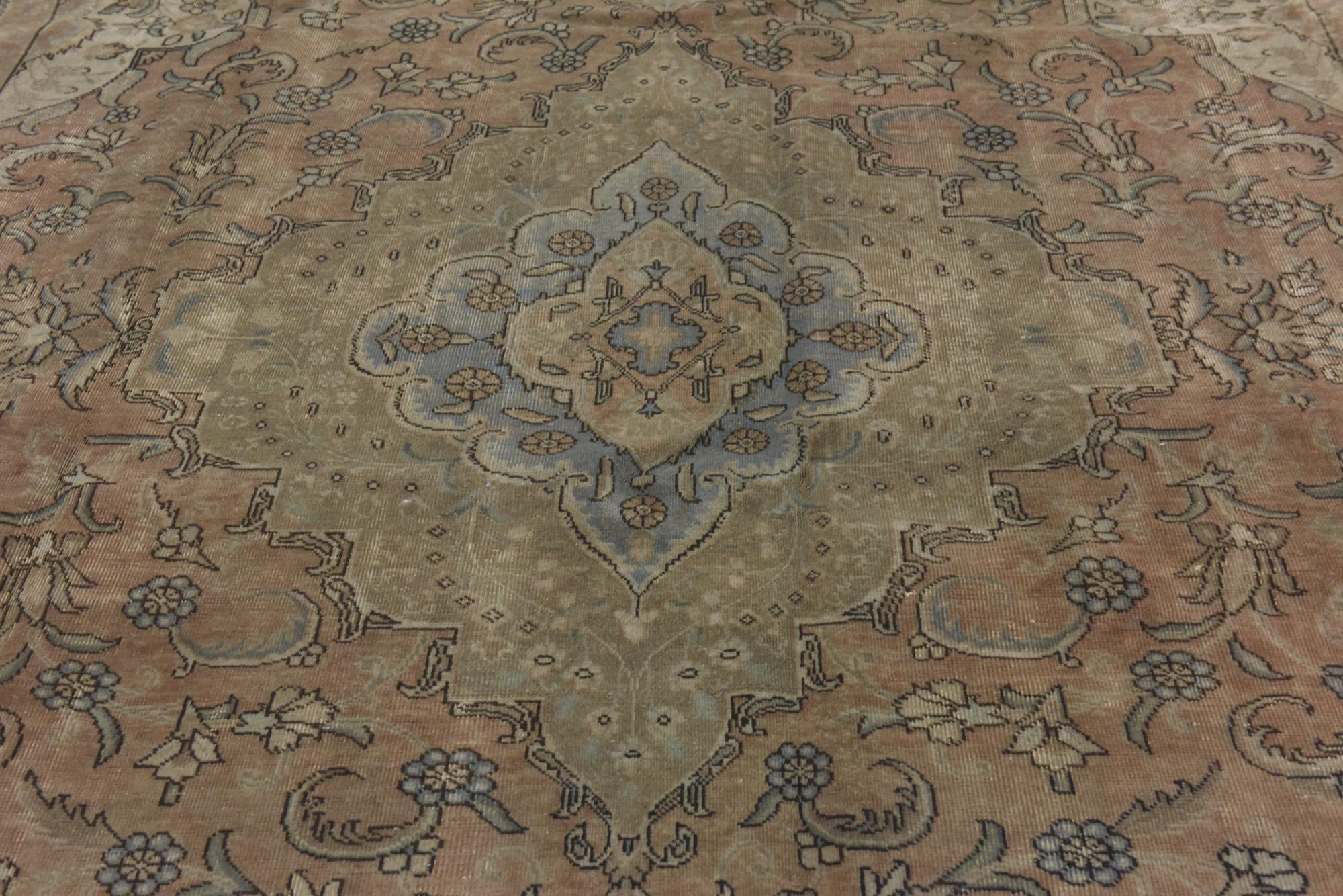 9' 4 x 12' 8 Hand Knotted Ultra Vintage Persian Wool Rug