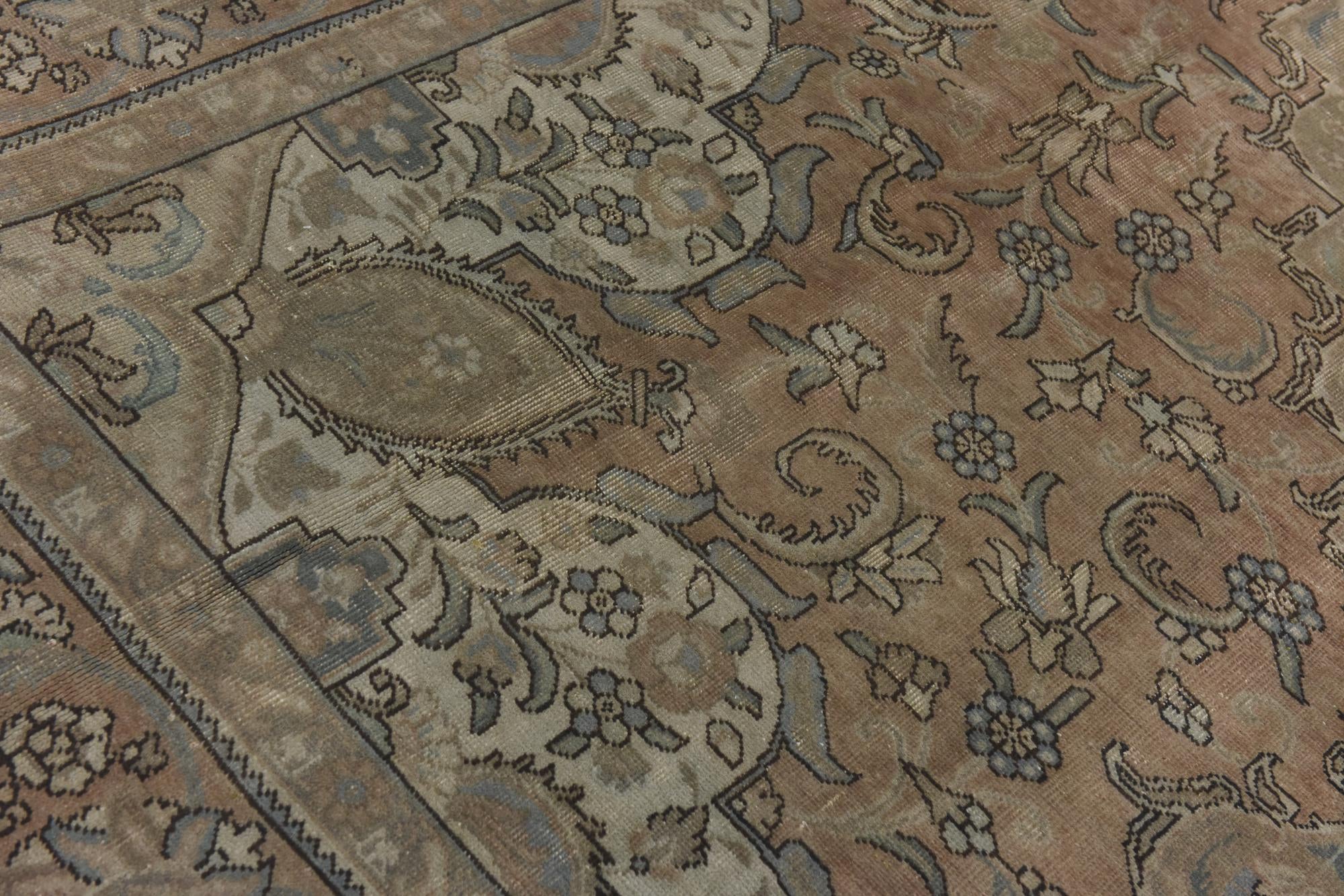 9' 4 x 12' 8 Hand Knotted Ultra Vintage Persian Wool Rug
