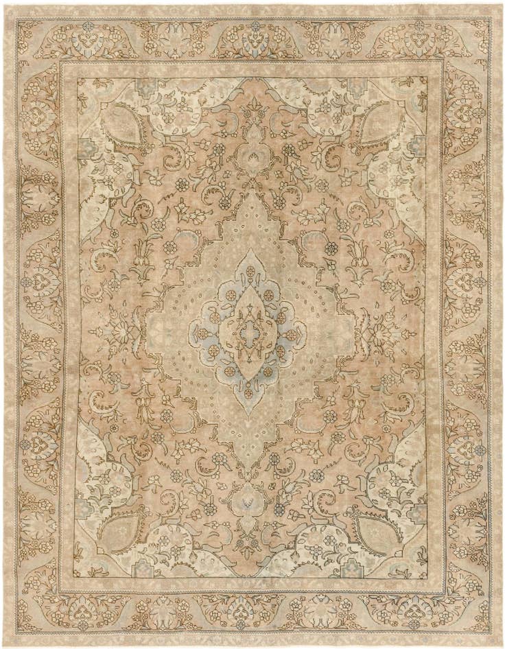 Detail image of 9' 4 x 12' 8 Hand Knotted Ultra Vintage Persian Wool Rug