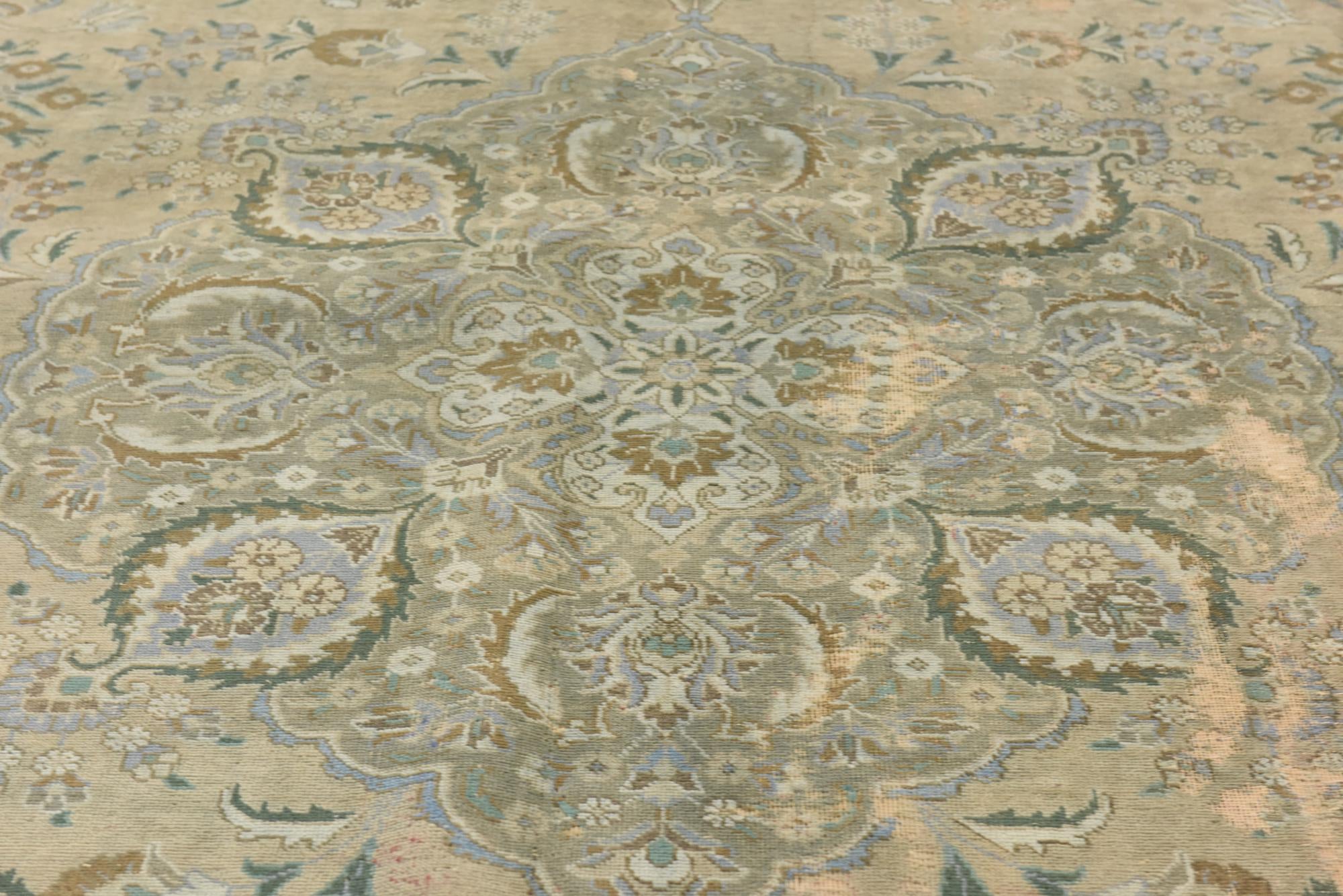10' x 13' 2 Hand Knotted Ultra Vintage Persian Wool Rug