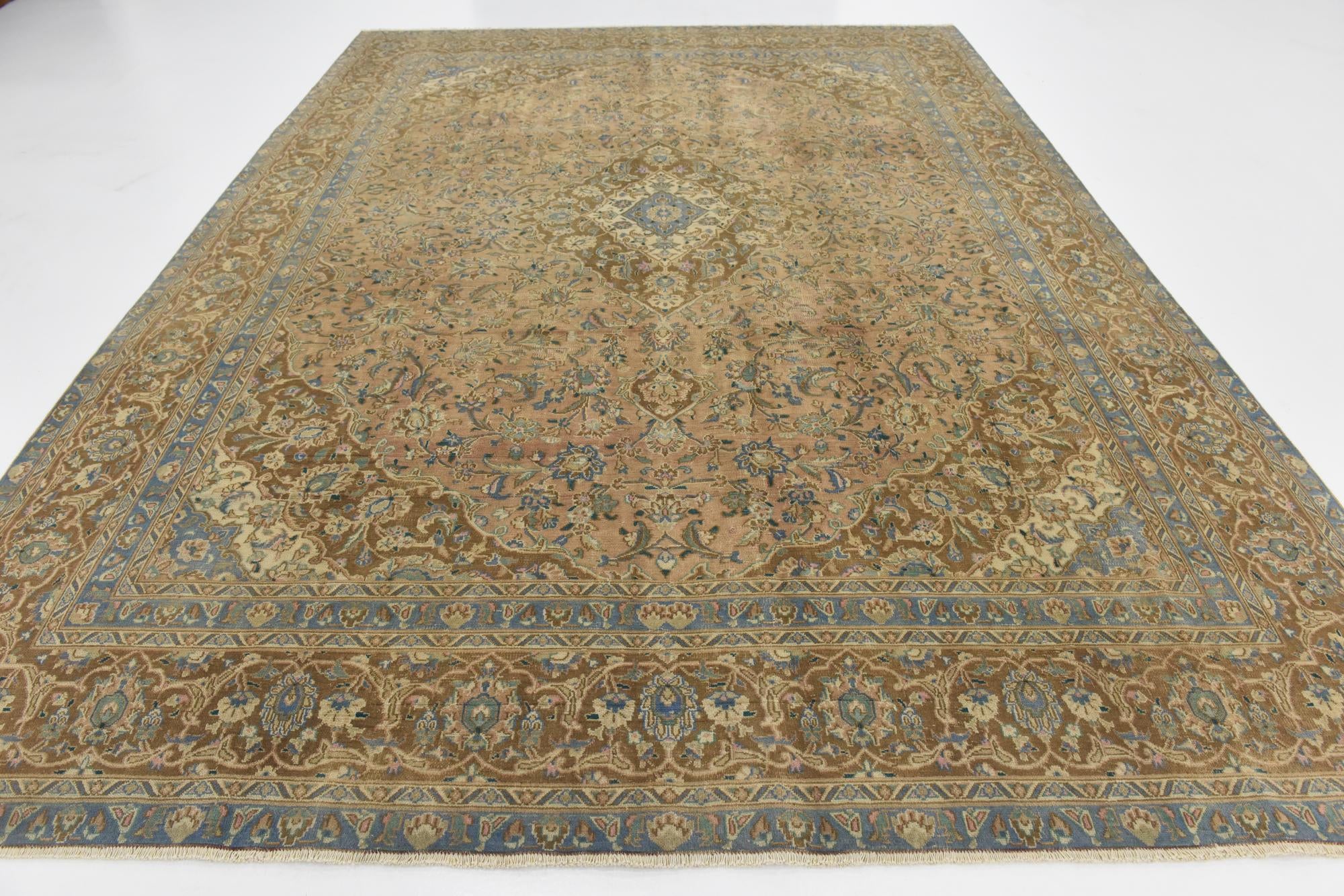 9' x 12' 3 Hand Knotted Ultra Vintage Persian Wool Rug