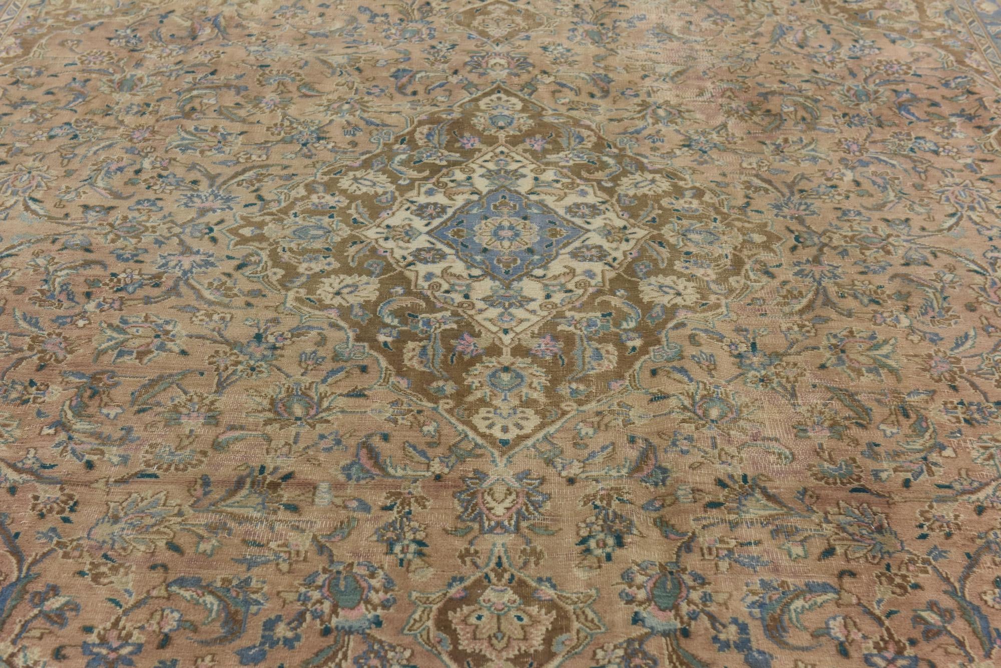 9' x 12' 3 Hand Knotted Ultra Vintage Persian Wool Rug